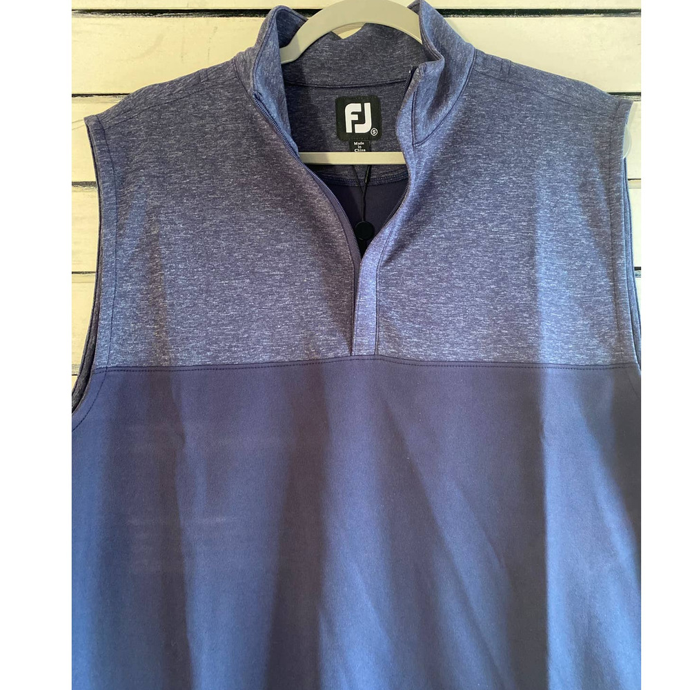 FootJoy men’s golf vest size small navy Heather Yoke 1/2 zip vest mid layer NWT